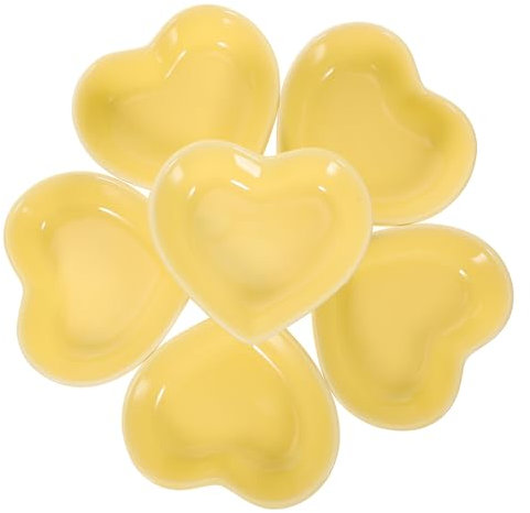 OUNONA 6St Liebes-Herz-Dip-Sauce-Schüssel Ich liebe Dip-Schalen herzförmige Servierplatte Dip-Gerichte Lebensmittelbehälter Ring Gemüse dippen Teller Gurken Würze Keramik