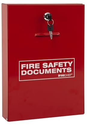 LOCKABLE METAL CABINET FIRE SAFETY DOCUMENT HOLDER COMPLIANT LANDLORD RETAIL HEALTH & SAFETY
