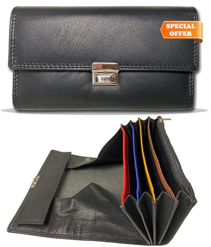 LEDEREX®Kellner Geldbörse Kellnerportemonnaie Echt Nappa Leder mit RFID Schutz Bedienungsgeldbeutel Kellnerbörse Taxi Portemonnaie Pizza Fahrer Kellnergeldbeutel Großes Münzfach