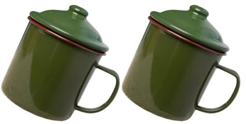 Ciieeo 2pièces Lot De Tasses Émail Tasses à Eau Thé Pour Usage Domestique Et Extérieur Avec Anse Pour Transport Facile