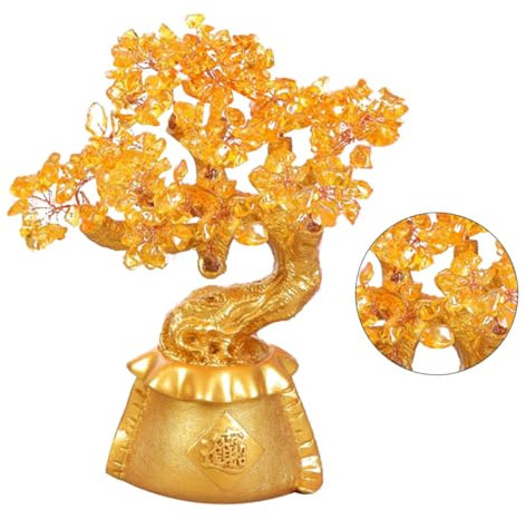 FUNOMOCYA Kristall-geldbaum-baumschmuck Feng-Shui-Ornament Tischdekoration für Zuhause und Büro Hochwertiges Geldbaum-Dekoration-Statue