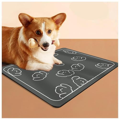Hundematten für Futter und Wasser, für Futter und Wasser, schnell trocknend, Gummi, leicht zu reinigen und keine Flecken, wasserdichte Hundematte für Wassernapf für Hund und Katze, C-40 x 60 cm