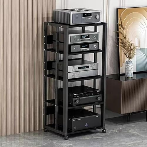 SHZYJBRY HiFi Rack Audio Regal, 5-Stufiger Audio-Medienständer Medienständer, TV Rack Entertainment-Center Schallplattenständer für Verstärker Plattenspieler Stereo-Receiver