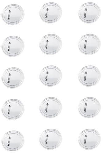 JEXOWIQ 15 pcs Buttons Selber Machen,DIY Ansteckbuttons, Transparente DIY Ansteckbuttons, Sicherheitsnadel Knöpf Anstecknadeln für Kinder Foto Kleidung Bild Party Namensschilder,1.5 inches/38mm