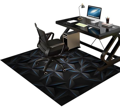 Gaming Teppich Stuhlunterlage Bodenschutzmatte für Hartböden Teppich-Stuhlmatte Schreibtischstuhl Unterlage für Laminat Bürostuhlunterlage Teppich Bürostuhl Matte für Bodenschutz 130 x 160 cm