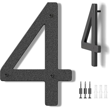 Numéro de Maison Exterieur - Grandes Numéros Maison Moderne en Plastique Noir 10 Pouces/25.4 cm - Panneau De Maison et Numéro de Boite aux Lettres pour Maison Appartement Hôtel Porte