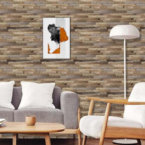 CHDITB Vintage Wooden Wallpaper,Brown Wood Effect Sticker,Brown Wallpaper Bedroom (44x300cm) Wood Stickrs Self Adhesive,Wooden Wall Paper for Wall Furniture Countertop Drawers Wardrobe Kitchen