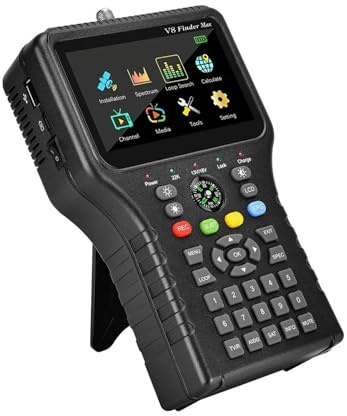 Receptor de satélite V8 Finder Max Buscador de señal satelital LCD de 4,3 pulgadas DVB-S/S2/S2x H.265 ACM Localizador de red satelital de 8 bits para Antenas de Sistemas de Recepción Remota