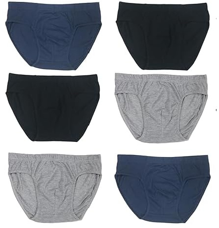 reshmena® 6 Men Briefs Underwear Cotton brief Classic Stretch Fit Comfortable Underpants Men Multipack Brief Hipster Assorted Colors Size M