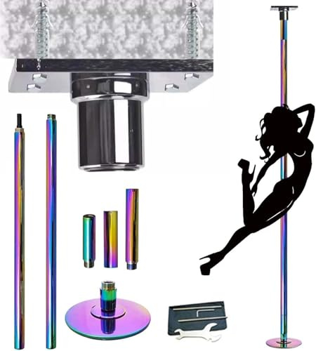 Palo Pole Dance Professionale Palo da Pole Dance Pali spogliarellista rotanti, Palo in acciaio da 45 mm per carichi pesanti per la festa al pub in studio, Attrezzature per il fitness Portatile e Rimov