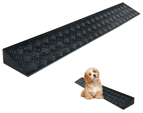 XMLYSMYS Kunststoff-Türschwellenrampe, Roboter-Klettermatte, für Rollstühle, Scooter, Tragbare Auffahrrampe für Tür, Stufen, Garage(Black,18x8cm/8x3.2in)