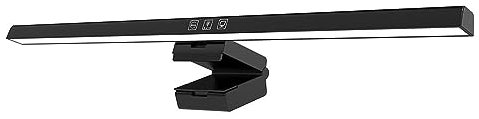 Barra luminosa per monitor a LED con regolazione continua a sfioramento e funzione timer, lampada regolabile per computer per casa e ufficio (nero)