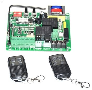 KONGMM Motor de Puerta corrediza Placa de Control de Motor, Controlador de Tarjeta electrónica PCB con Control Remoto Opcional, 220VAC, 370W a 1000W, sin abridor de Puerta corredera(Board 4 remotes)