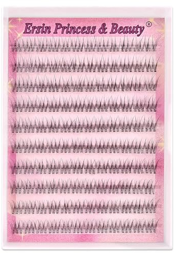 Selbstklebende Wimpern Cluster vorgeklebte Wimpernbüschel 120 Stück Flauschiges C Curl Einzelwimpern Natürlich Look 8-12mm (120P-SLYW)