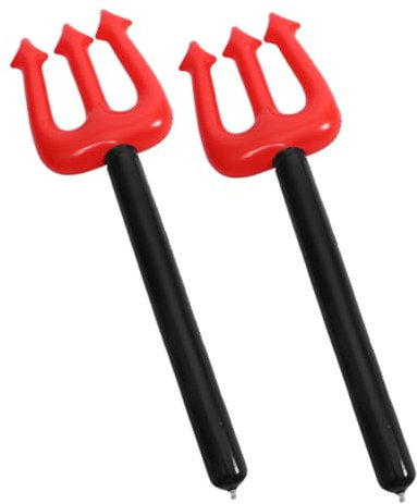 OUNONA 2stücke Aufblasbarer Dämonen-Trident Aus PVC Für Halloween-Party Cosplay-Requisite Einfaches Aufblasen Und Tragen Geeignet Für Kostüm-Events Und Mehr