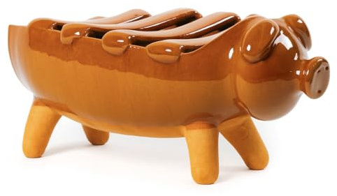 CERDO CERDITO ASADOR BARRO - BARRO ESMALTADO 23 * 13 * 7 cms