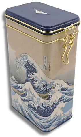 MediMuc Vorratsdose FridolinEdition - Kaffeedose, Teedose - geprägt und aufwendig lackiert - Motiv: Große Welle - Maße: (B/H/T) ca. 11 × 18 × 7,4 cm Volumen ca. 1,5L