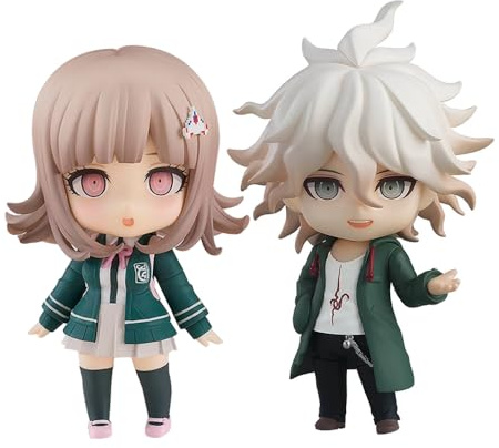 Nagito Komaeda/Nanami Chiaki Action Figurine Figurine Anime Q Statue avec accessoires – 10 cm Têtes interchangeables Figurine Articulations mobiles PVC Décoration de bureau 2 pièces