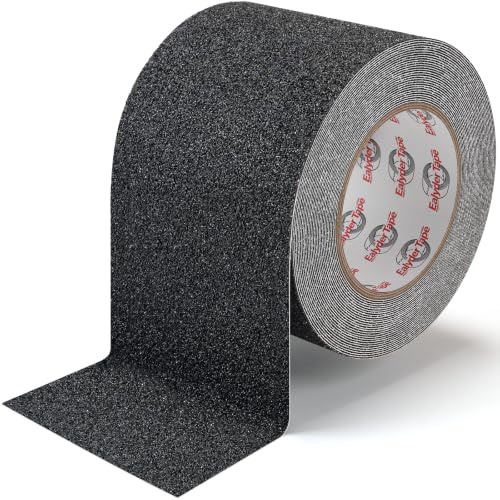 Ealyder Tape Ruban Antidérapant Noir 10cm x 10m – Ruban antidérapant Solide, Bande de Sécurité Adhésive pour Escaliers, Marches, Rampes et Sols Glissants, Intérieur & Extérieur, Autocollant