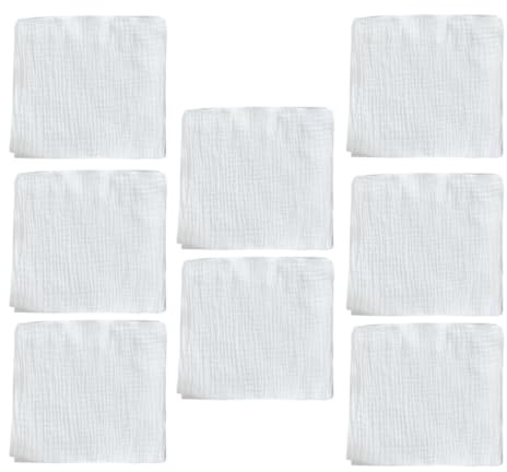 ORFOFE Paños de Algodón para Niño Recién Nacido, Pañales de Tela Reutilizables en Color Claro, Doble Capa 43x45 Cm, Suaves y Lavables, para Cuidado Diario de Recién Nacidos, Pack de 8