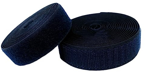 Nastro a strappo, nastro in nylon, Nastro in da cucire non adesivo, 50 mm x 1-8 iarde, multicolore, 2 pezzi(Navy Blue,50MM x 1 Yards)