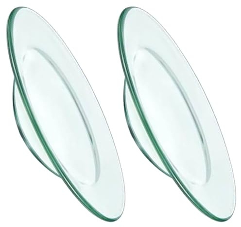 BIUDECO Piastra Scaldacera in Vetro Trasparente 12 CM Set 2 Pezzi Piatti Riscaldanti per Oli Essenziali e Cera Fusa Accessori per Lampada Aromaterapia per Casa e Relax