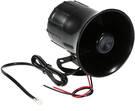 Aumotop Auto Motorrad Megaphon 6 Ton Lautsprecher Warnung Notfall Mikrofon Funktion für Boot Traktor Van Schwarz