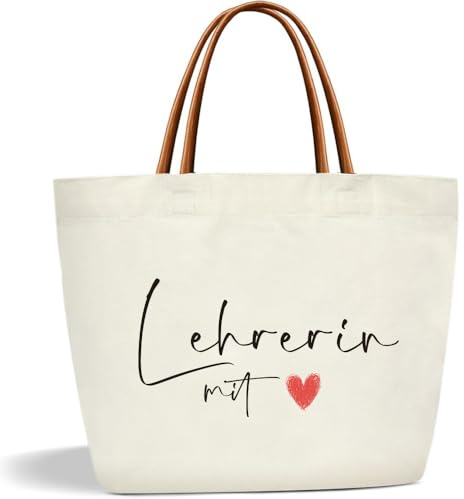 Toozen Lehrerin Geschenk Canvas Tragetasche, Abschiedsgeschenk Lehrer, Geschenkidee Abschied Lieblingslehrerin, Geschenk Lehrerin Weihnachten, Dankeschön Geschenke für Lehrerinnen
