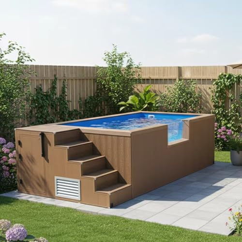 Piscina prefabricada de lujo sobre el piso | Piscina de contenedor personalizado al aire última intervensión con diseño moderno, piscinas modulares fáciles de mover e instalación rápida, calentador