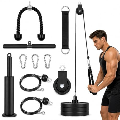 LAT and Lift Pulley System – Home Gym Cable Pulley for Biceps