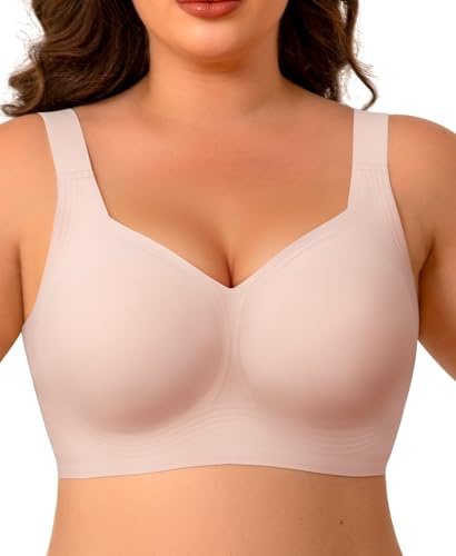 Ganado Femme Soutiens-Gorge sans Armature Confort Grande Taille Brassière avec Coussinets Minimiseurs Brassiere sans Coutures