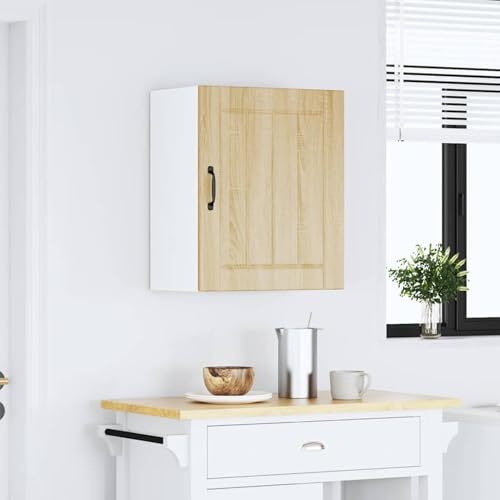 ATOMSTACK MAKER Hängeschrank Küchenwandregal Lucca mit Glasfront, Sonoma-Eiche, 50x31x60 cm, wandmontiert, 60 kg Tragkraft, platzsparend & modern