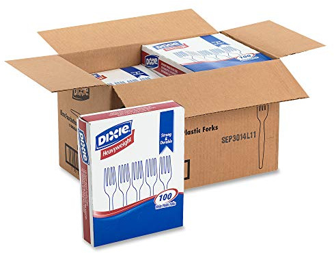 Georgia-Pacific Dixie 7.13 Heavy-Weight Polystyrene Plastic Fork by GP PRO (Georgia-Pacific), White, FH207CT, 1,000 Count (100 Forks Per Box, 10 Boxes Per Case)