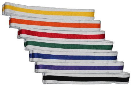 S.B.J - Sportland Budo Gürtel, weiß/rot/weiß, Länge 240 cm