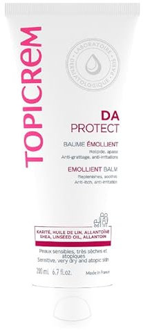 Topicrem - DA PROTECT Baume Émollient - Crème Hydratante, Relipide, Nourrit & Apaise- Soin Visage et Corps pour Peaux Sensibles, Sèches, Atopiques, Bébés, Enfants&Adultes- Fabrication Française- 200ml