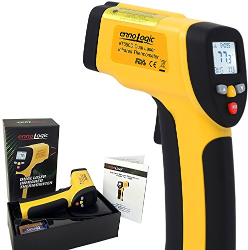 Temperature Gun (NOT for Body Temperature) ennoLogic eT650D - Dual Laser Non-Contact Infrared Thermometer -50°C to 650°C - Accurate Digital Surface IR Thermometer