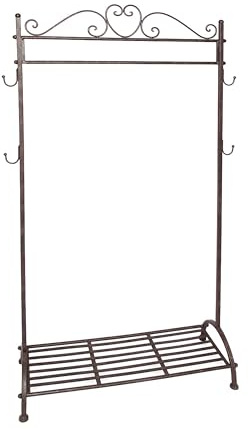 DESIGN DELIGHTS Vintage KLEIDERSTÄNDER Nostalgie | 158 x 81 cm, freistehend | Garderobe mit Schuhablage