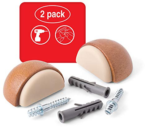 LouMaxx Türstopper selbstklebend aus Holz - 2 Stück - Türstopper Boden - Türstopper - zum Kleben - Eichenoptik
