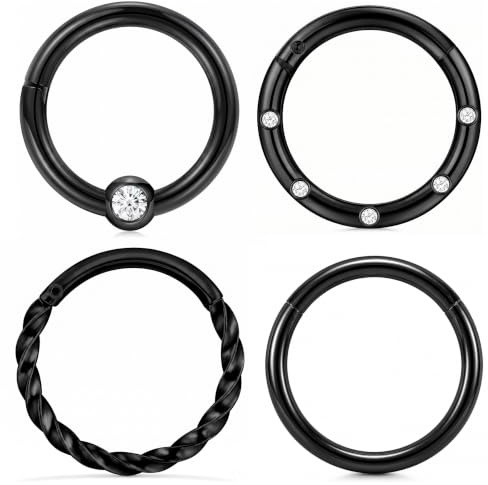 Crdifu 2/3/4 Stk. Nasenring Clicker 8mm Edelstahl Segment Tragus Lippe Helix Nase Piercing Ring