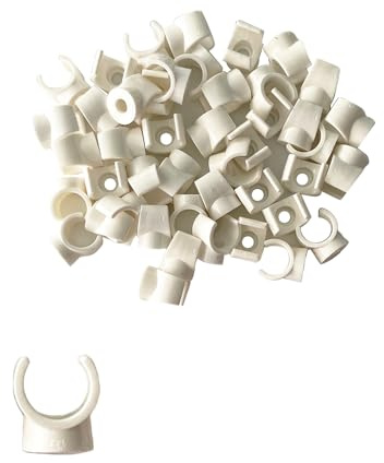 CZAKOMIX Lot De 50 Colliers De Serrage En Pex, Clips De Tuyau En Plastique, Crochets En U De 18 mm, Pour La Plomberie Et La Tuyauterie, Vis Non Incluses(Blanc)