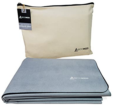 Reise Yogamatte aus Naturkautschuk - ULTIMATE GRAY - vegan & rutschfest - Ökologisch & nachhaltige Reisematte - Leicht faltbar, ideal auf Reisen - Inklusive Tragetasche - Mattenstärke 1mm