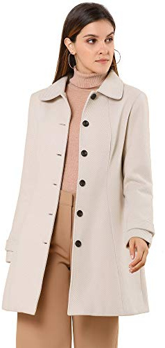 Allegra K Dirndlblus för kvinnor, kortärmad transparent rund hals, volang, blommor, spets, blus, skjorta, Beige, XS