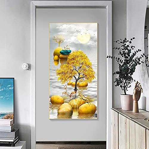 5D Diamant Painting Set Geldbaum,Komplettes DIY Diamant Gemälde Voller Bohrer,Groß Diamantmalerei Kreuzstich-Set für Erwachsene Kunst Basteln Leinwand für Home Wand-Decor30x50cm