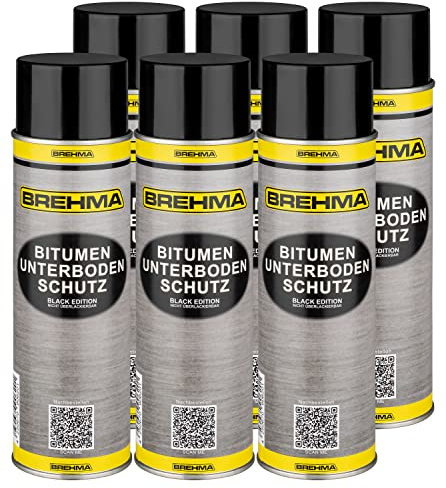 BREHMA 6X Bitumen Unterbodenschutz Black Edition 500ml Steinschlagschutz Spray schwarz
