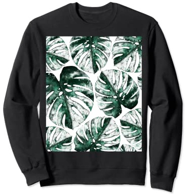 Swiss Cheese Plant Monstera Deliciosa Variegata Watercolor Sweatshirt