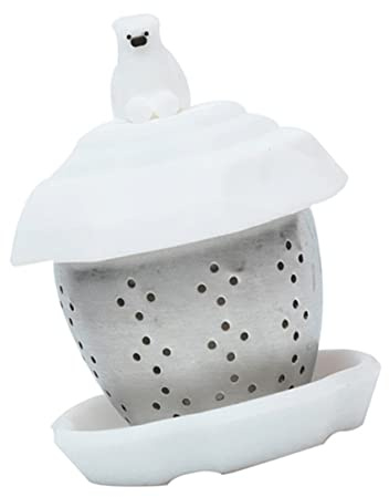 Cabilock Passoire à Thé En Acier Inoxydable Ours Polaire Filtre à Thé Décoratif Ultra Solide Et Résistant Pour Maison Et Restaurant Présent Pratique