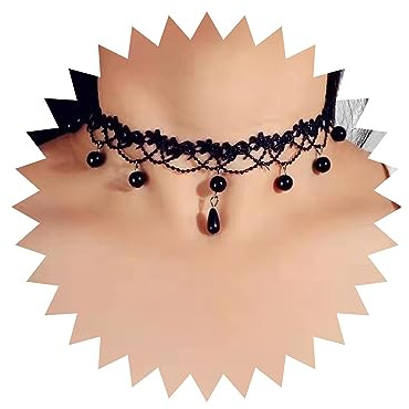 Wendalern Boho Perle Spitz Halskette Schwarz Choker Vintage Anhänger Für Frauen Und Mädchen