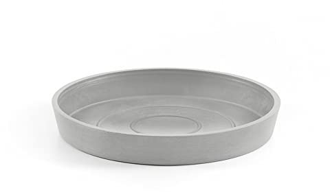 ECOPOTS Soucoupe Round 25 Blanc Gris - Ø 21 x H. 2,5 cm