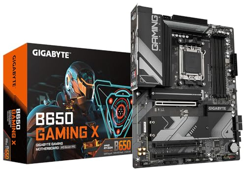 GIGABYTE B650 Gaming X Carte mère - Compatible avec Les processeurs AMD Ryzen 9000, VRM numérique 8+2+2 Phases, jusqu'à 8000 MHz DDR5, 1xPCIe 5.0 + 2xPCIe 4.0 M.2, LAN 2.5GbE, USB 3.2 Gen 2x2