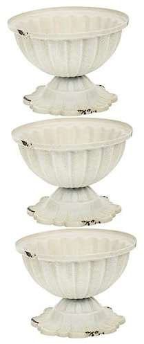 Amosfun 3stücke Weißer Vintage-blumentopf Aus Eisen Dekorative Tischvase Für Hochzeiten Wohnkultur Und Garten Stabil Und Langlebig Für Moderne Und Minimalistische Einrichtung